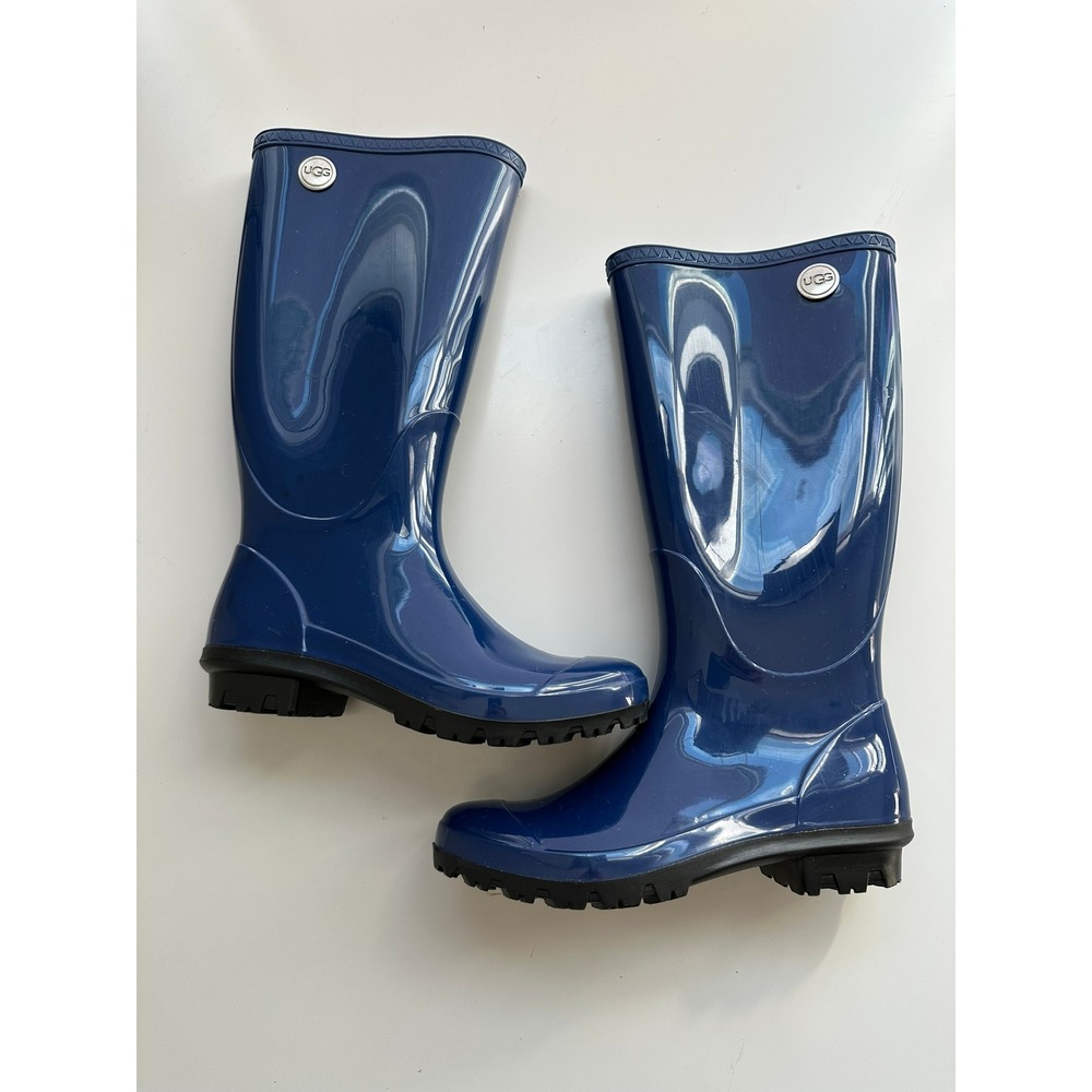 UGG Cobalt Blue Shayne Waterproof Rain‎ Boots Size 5